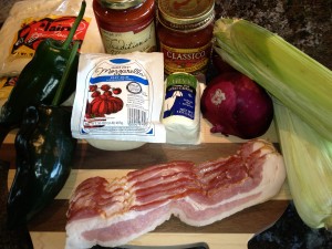 Bacon & Roasted Poblano Chili Pizza Ingredients