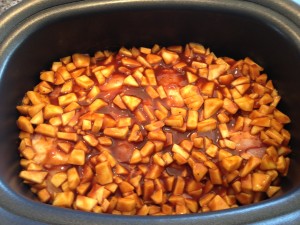 BBQ sauce and Gala apples