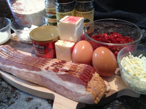 Bacon and Sun Dried Tomato Scone Ingredients
