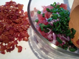 Poke ingredients coming together