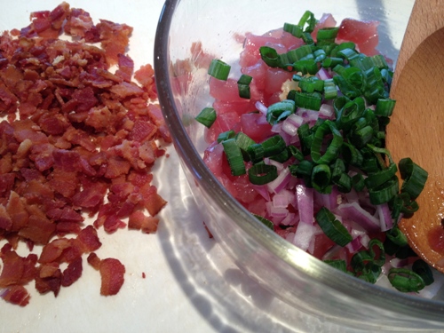 Poke ingredients coming together